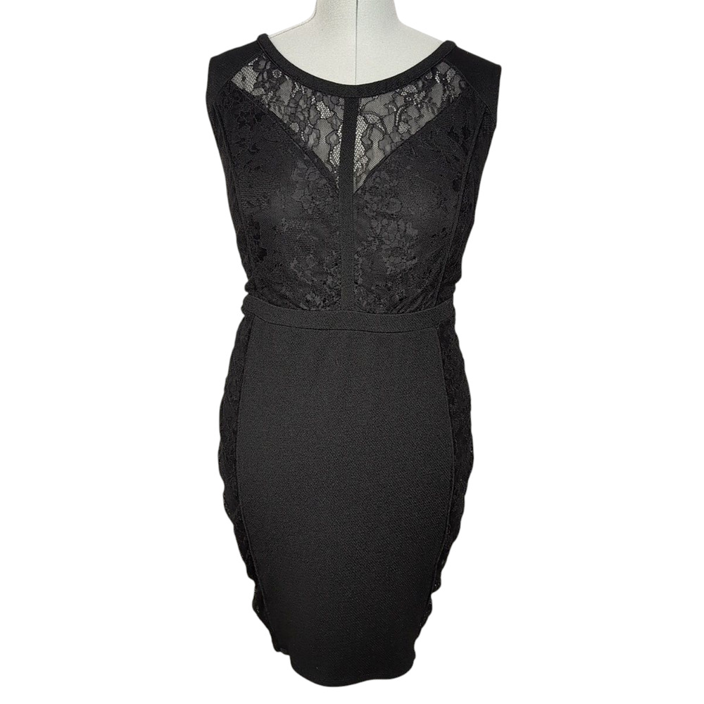 Torrid black sleeveless dress with lace detailing, size 22, Little Black Dress